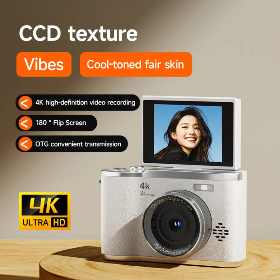 Digital Camera,Autofocus 4K Vlogging Camera for Photography 48MP Portable Compact Point and Shoot Digital Camera for Teens Adult BareGlow