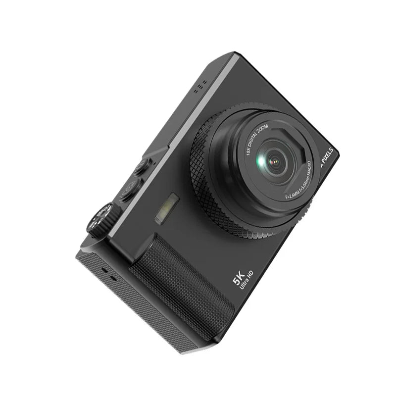 Digital Camera for Vlogging 5K Output 180 Flip Screen 75MP Sensor 18x Zoom Electronic Stabilization Compact Design BareGlow