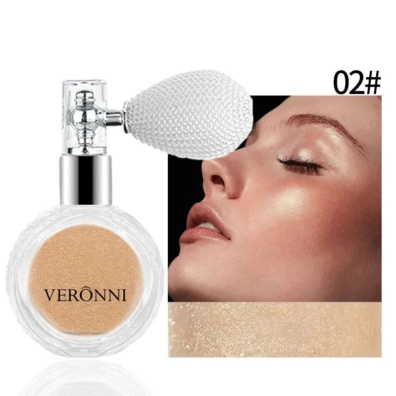 Diamond Highlighter Glitter Spray High Gloss Fairy Powder Shimmer Sparkle Powder Makeup for Face Body Highlight Face Body Makeup BareGlow