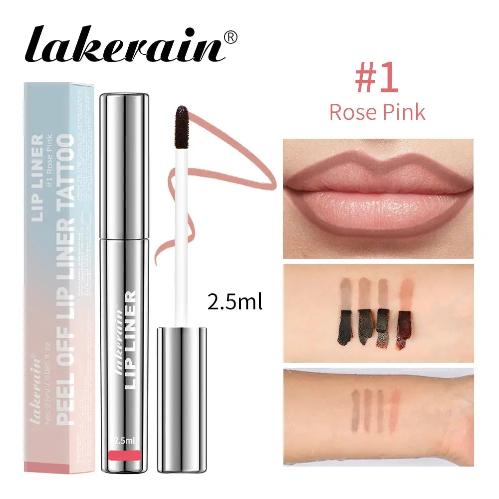 Waterproof Lip Liner Peel Off Tattoo Lipgloss Waterproof Long Lasting Matte Lip Tint Brown Contour Tear-off Lips Stain Cosmetic BareGlow