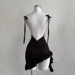 2026 Sexy Sleelveless Backless Mini Dress Women Summer Europe America Lace Up Bodycon Dresses High Street Party Club Black Dress BareGlow