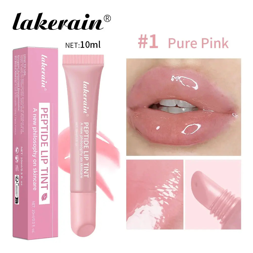 Lakerain 10ml Lip Balm Gel Texture Long Lasting Moisturizing Restore Replenish Non-Sticky Fragrance-Free Tinted Lip Serum Makeup BareGlow