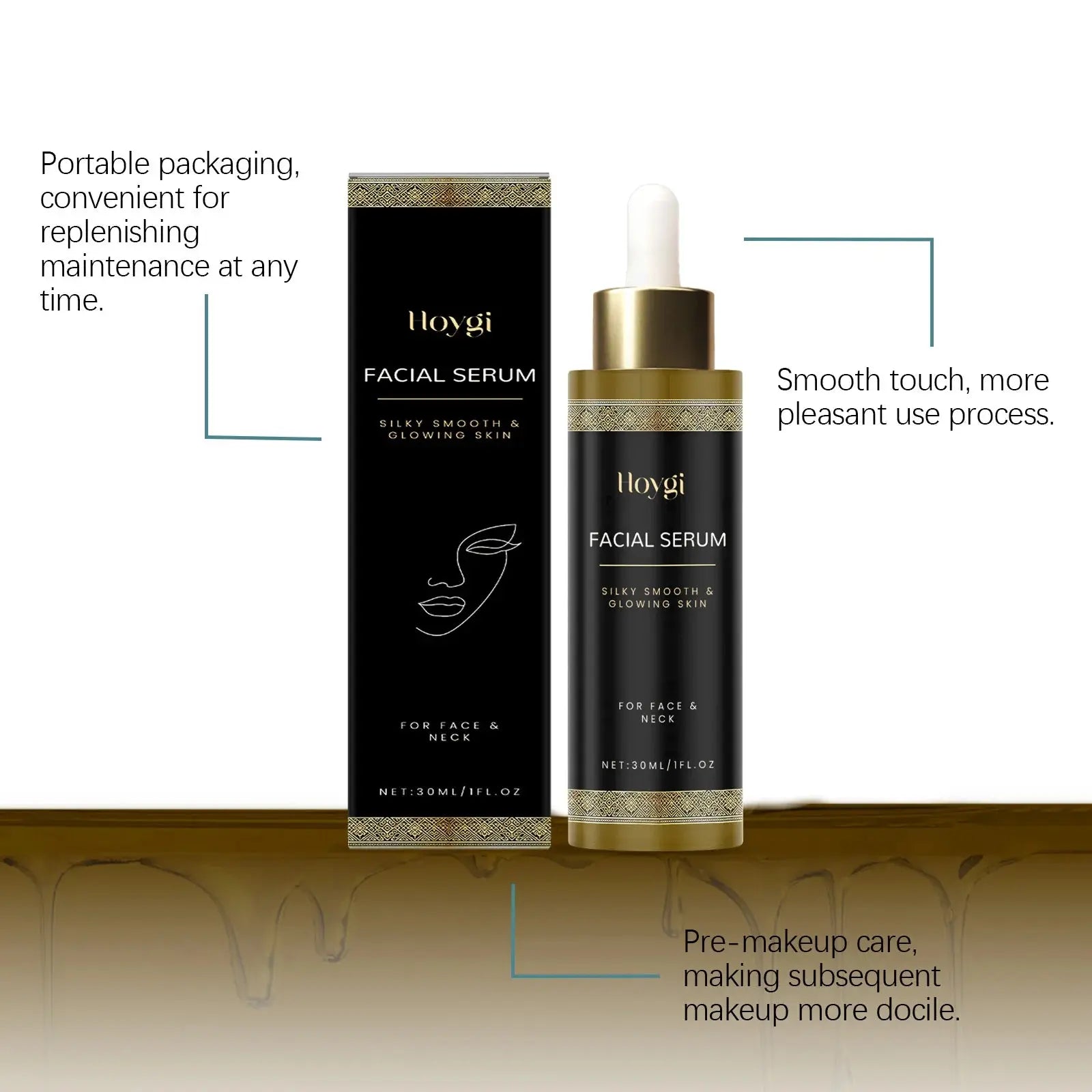 Facial Care Essence, Moisturizing, Radiance - Boosting, Lightweight, Hydrating, Smooth, Soft & Elastic Skin, Skincare Serum BareGlow