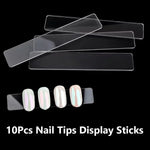 Empty Press on Nails Storage Box False Nail Packaging Set with Double-sided Adhesive Tape And 10 Acrylic Nail Display Sticks BareGlow