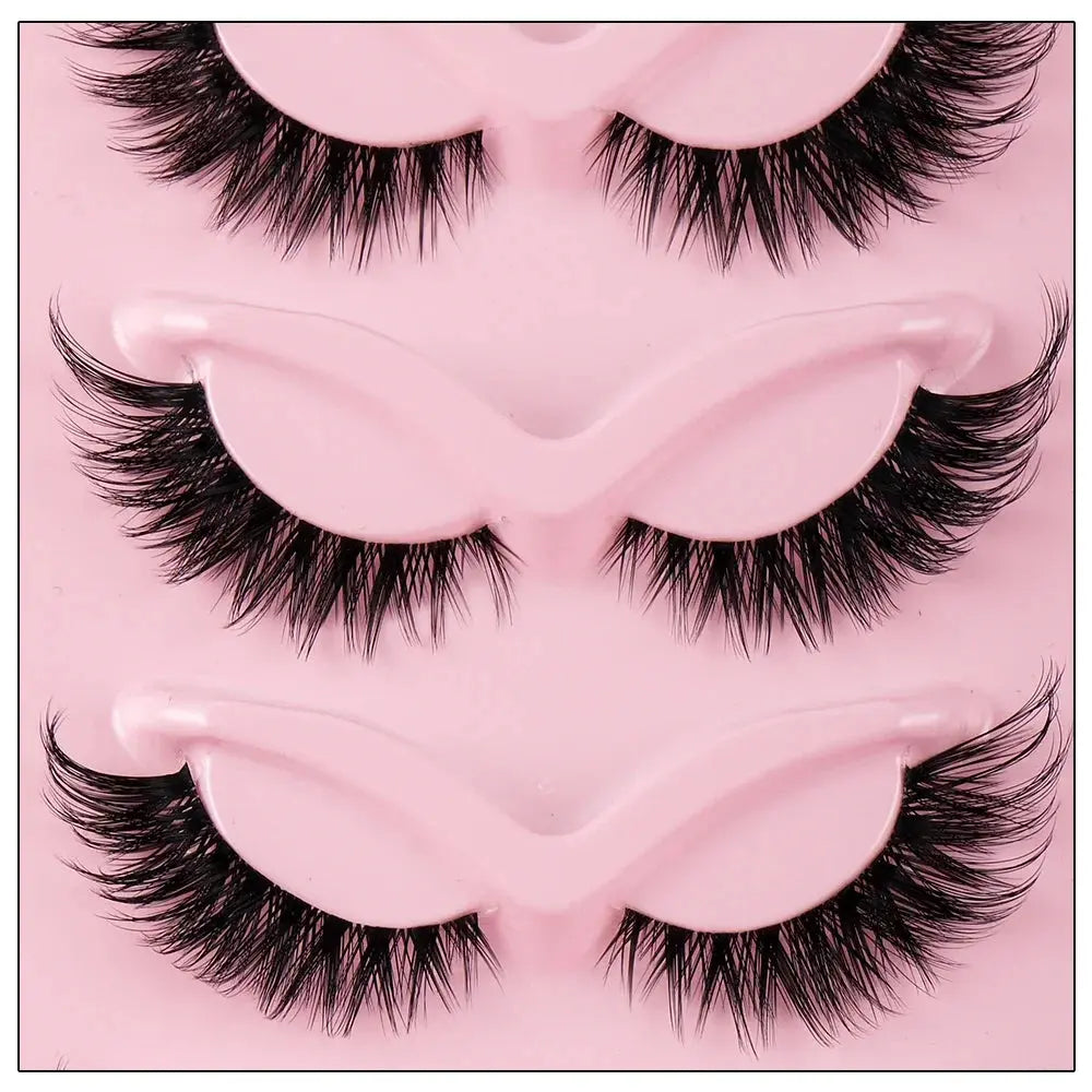 5 Pairs Cat Eye Lashes Faux Mink Eyelashes Natural long Manga Lashes Winged End Eye Elongated Eyelashes Fake Lashes Makeup BareGlow