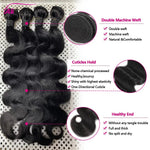 Brazilian Remy Wave Human Hair Bundles with Closure – 4x4, 5x5, 2x6 HD Lace BareGlow