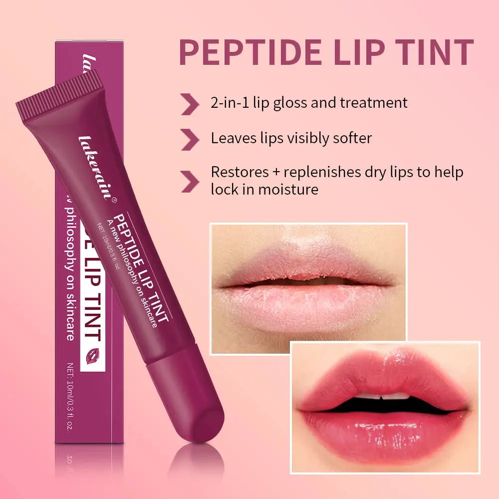 Lakerain 10ml Lip Balm Gel Texture Long Lasting Moisturizing Restore Replenish Non-Sticky Fragrance-Free Tinted Lip Serum Makeup BareGlow