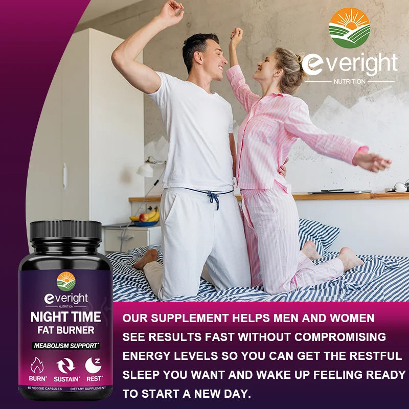Night Fat Burner - Boost Metabolism, Improve Sleep & Curb Cravings for Effective Weight Loss (Men & Women) BareGlow