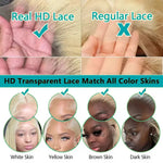 613 13x6 Lace Front Wig Human Hair Body Wave Blonde Lace Frontal Wigs for Women 220 Density Natural Hairline With Baby Hair BareGlow