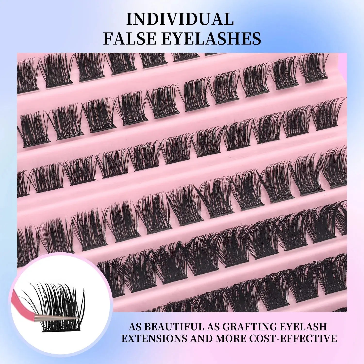 120Pcs Natural Eyelash Cluster Set, D Curl 8–16mm Mixed Length, Soft Band & Lightweight, Reusable False Eyelashes Cat Eye Effect BareGlow