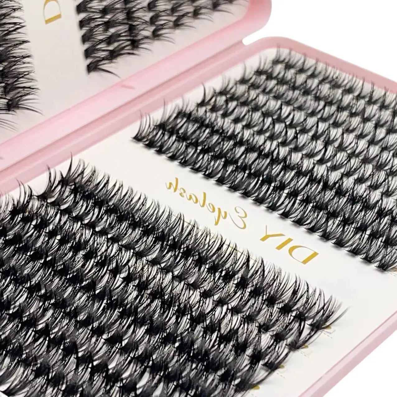 640pcs DIY D-Curl Eyelashes 10-14mm Natural Look Wispy Lashes 40P/80P Cluster for Personal Use BareGlow