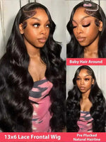 40 42 Inch 250% Wear And Go Glueless Wigs Body Wave Human Hair Wigs 13x4 13X6 Wet and Wavy HD Lace Frontal Wigs For Women BareGlow