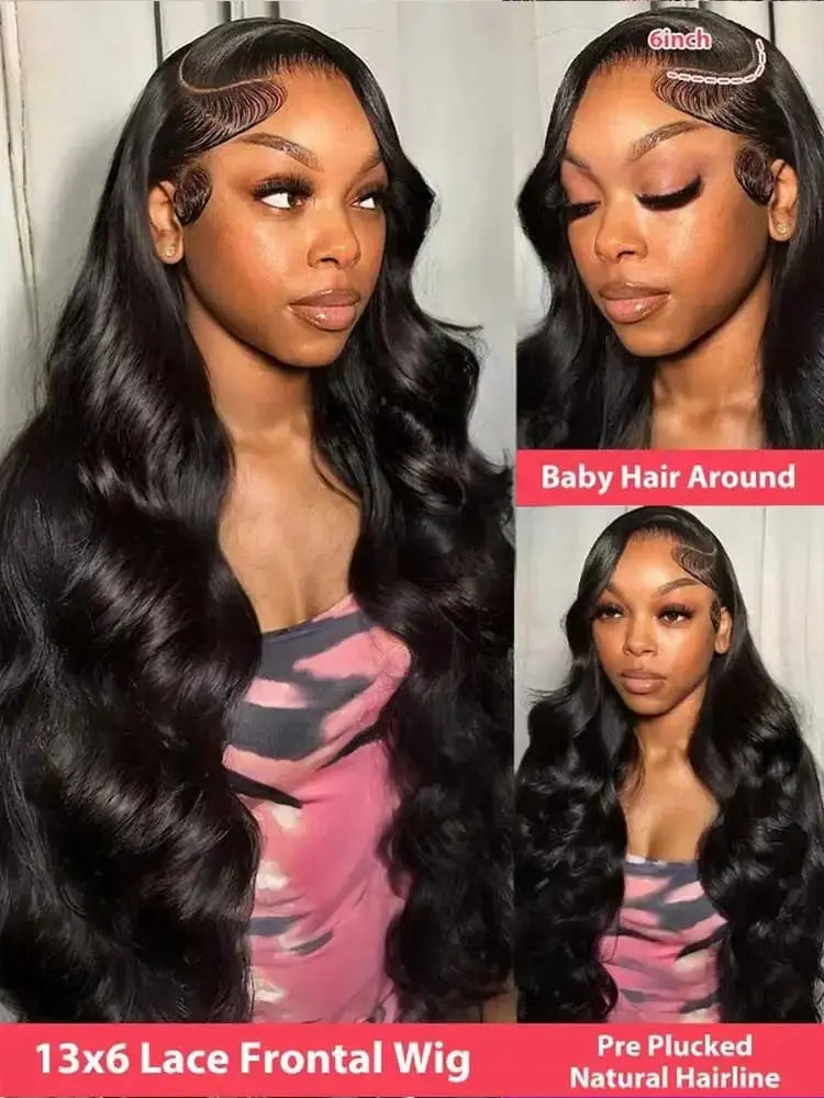 40 42 Inch 250% Wear And Go Glueless Wigs Body Wave Human Hair Wigs 13x4 13X6 Wet and Wavy HD Lace Frontal Wigs For Women BareGlow