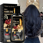 Water Ice Levin Black Hair Dye Shampoo 4-in-1 Mild Natural Herbal Ingredients 15 Minutes Fast Coloring Moisturizing Care 100ml BareGlow