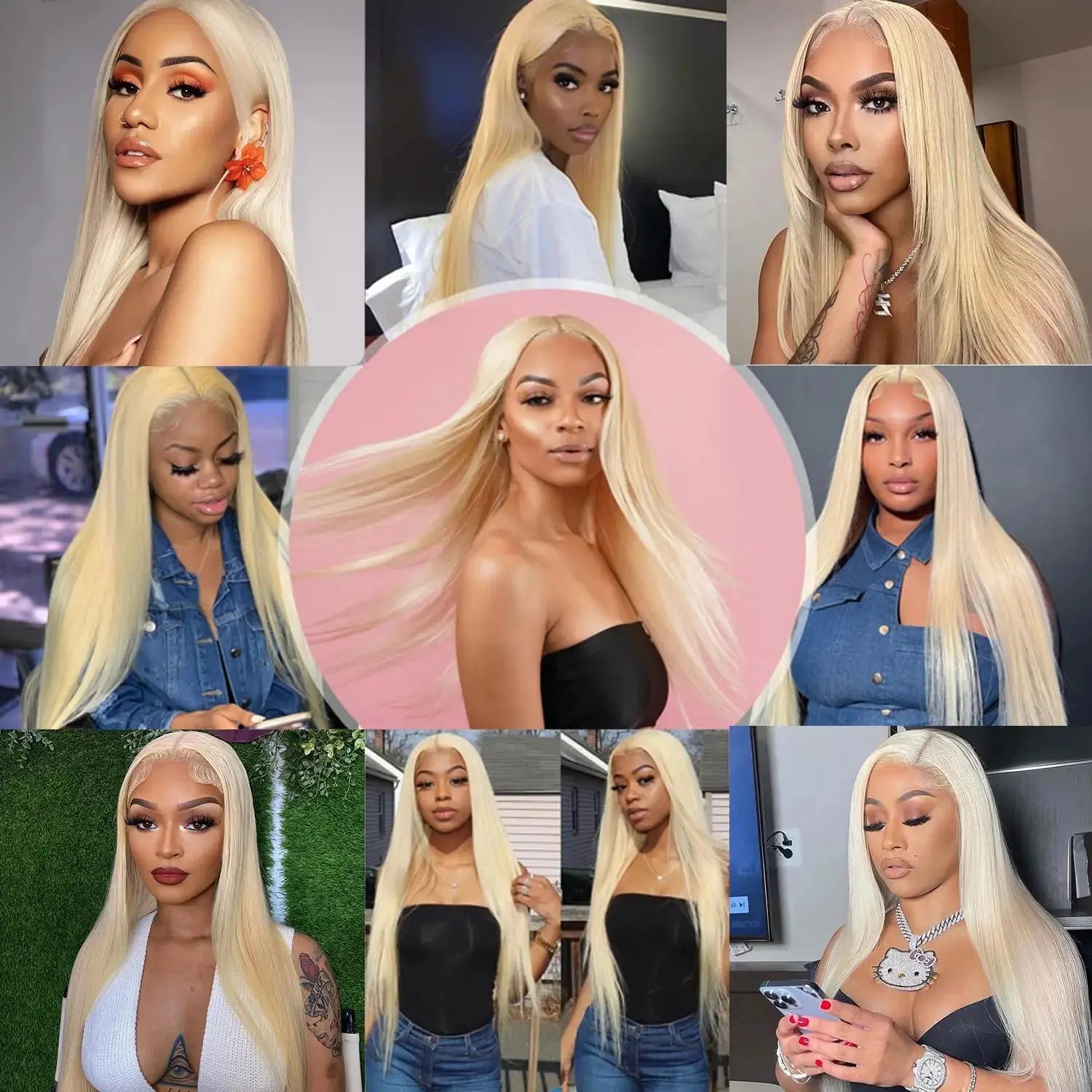 613 Honey Blonde 13x4 Lace Front Human Hair Wigs For Black Women Pre Plucked 13x6 360 Frontal Remy Brazilian Straight Wig 46inch BareGlow
