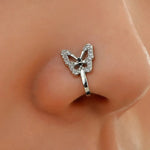 Fashion Gold Color Dragon Butterfly Fake Nose Ring for Women Africa Copper Helix U Shape Faux Aro Nariz Piercing BareGlow
