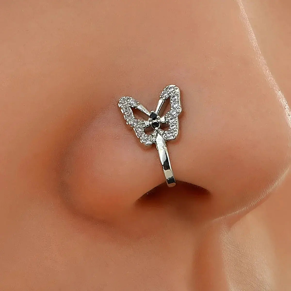 Fashion Gold Color Dragon Butterfly Fake Nose Ring for Women Africa Copper Helix U Shape Faux Aro Nariz Piercing BareGlow