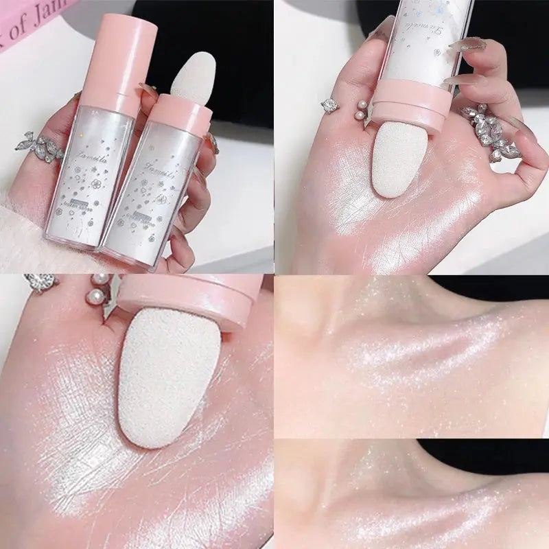 Body & Face Highlighting Powder Diamond Shine Ultra-fine Pearls Highlighter Champagne Gold Face Clavicle Body Brightening Powder BareGlow
