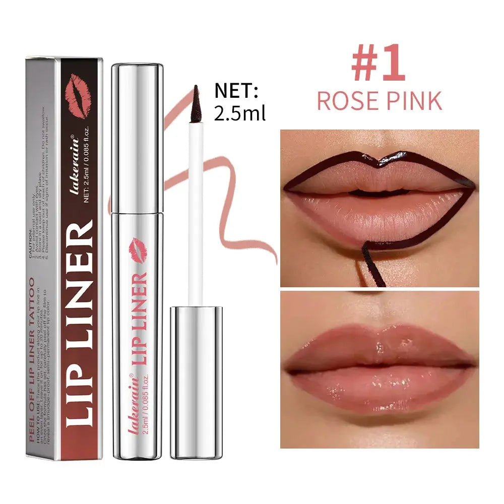 Waterproof Lip Liner Peel Off Tattoo Lipgloss Waterproof Long Lasting Matte Lip Tint Brown Contour Tear-off Lips Stain Cosmetic BareGlow