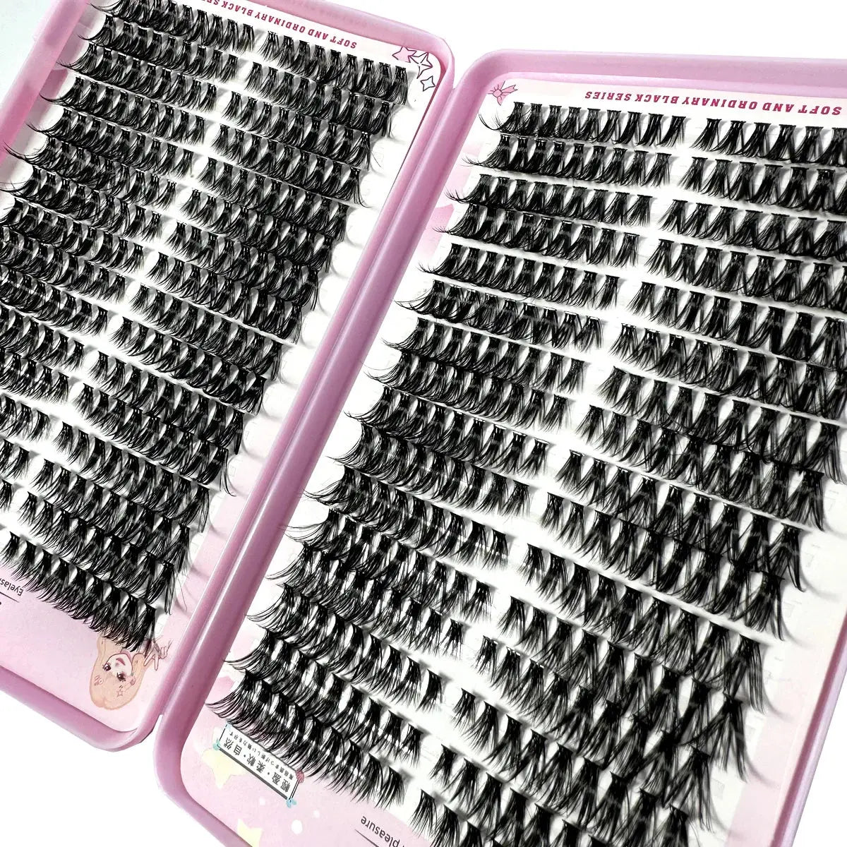 Left+Right Eye Lash Extension Cat/Fox Eye Effect Lash Single Clusters 3D Wispy Natural Looking DIY Segmented Eyelash Extensions BareGlow