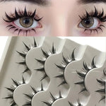 Anime-Inspired False Eyelashes, 5 Pairs Cartoon Eye Faux Lashes, Dramatic Look Demon Style, Volumizing & Lengthening BareGlow