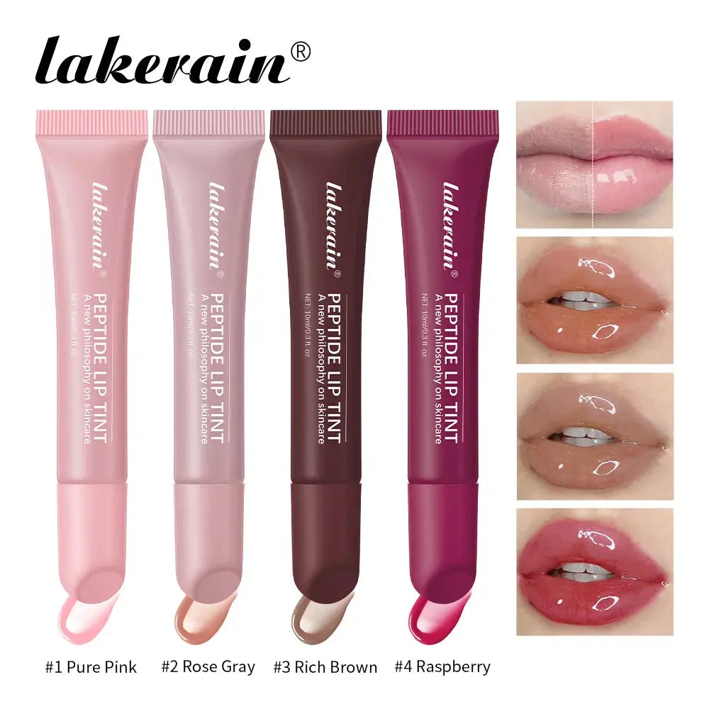 Lakerain 10ml Lip Balm Gel Texture Long Lasting Moisturizing Restore Replenish Non-Sticky Fragrance-Free Tinted Lip Serum Makeup BareGlow