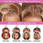 Highlight Wigs Colored Straight Lace Front Human Hair Wigs For Women Honey Blonde Straight 13x4 Hd Lace Frontal Wigs Human Hair BareGlow