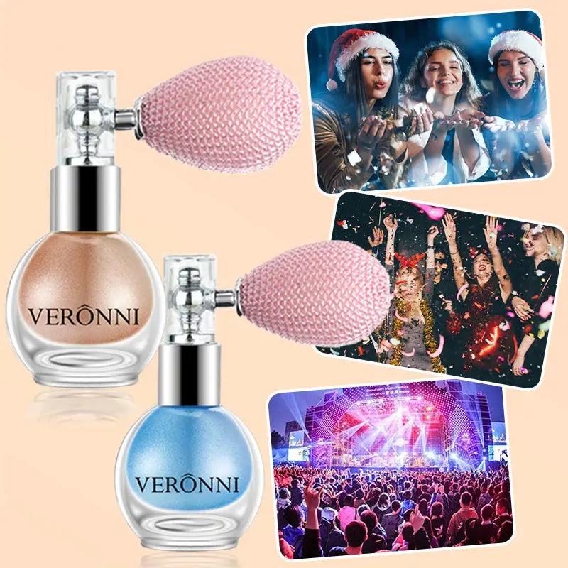 Highlighter Powder Spray Longwear sparkle fairy powder High Gloss Glitter Spray Body Bronzer For Face Body Makeup Cosmetics BareGlow
