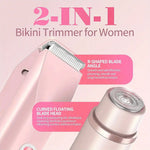 2-in-1 dual-head electric epilator and shaver for underarms, legs and face hair removal, birthday/Christmas gift BareGlow