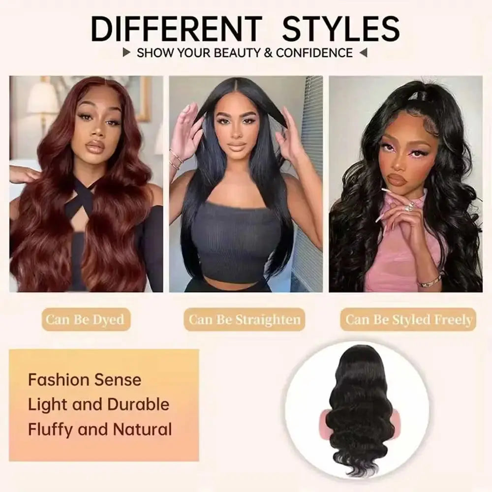 250% Glueless Wig Body Wave Human Hair Wigs Pre Cut 13x4 13x6 HD Lace Frontal Wigs Pre Plucked Curly Lace Front Human Hair Wigs BareGlow