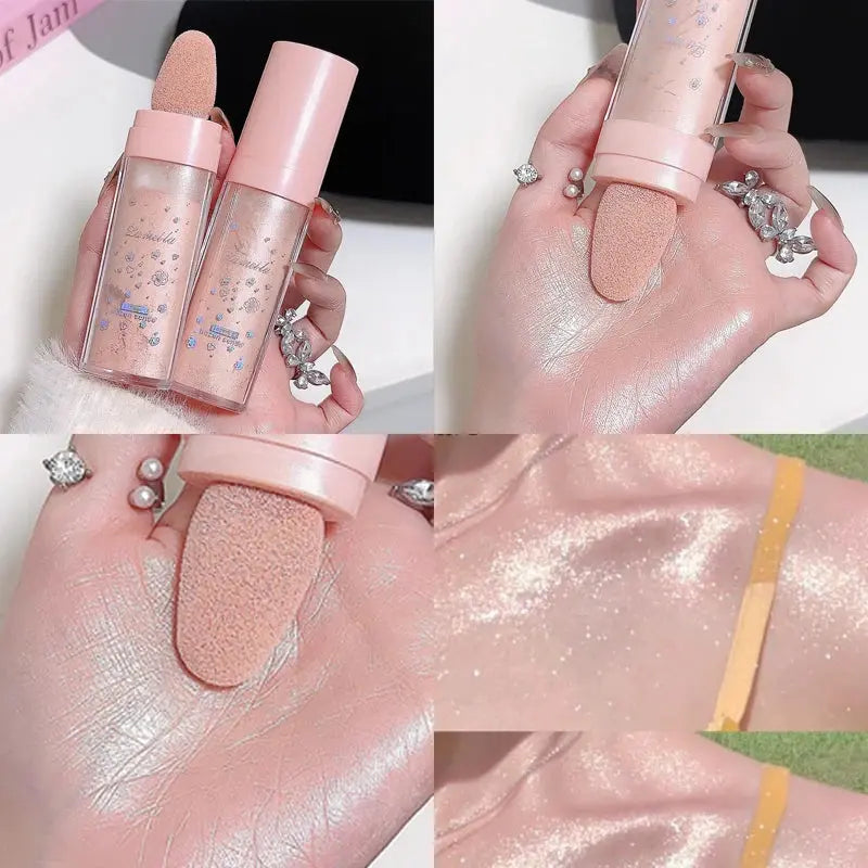 Body & Face Highlighting Powder Diamond Shine Ultra-fine Pearls Highlighter Champagne Gold Face Clavicle Body Brightening Powder BareGlow