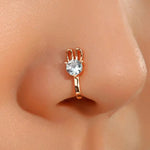 Fashion Gold Color Dragon Butterfly Fake Nose Ring for Women Africa Copper Helix U Shape Faux Aro Nariz Piercing BareGlow