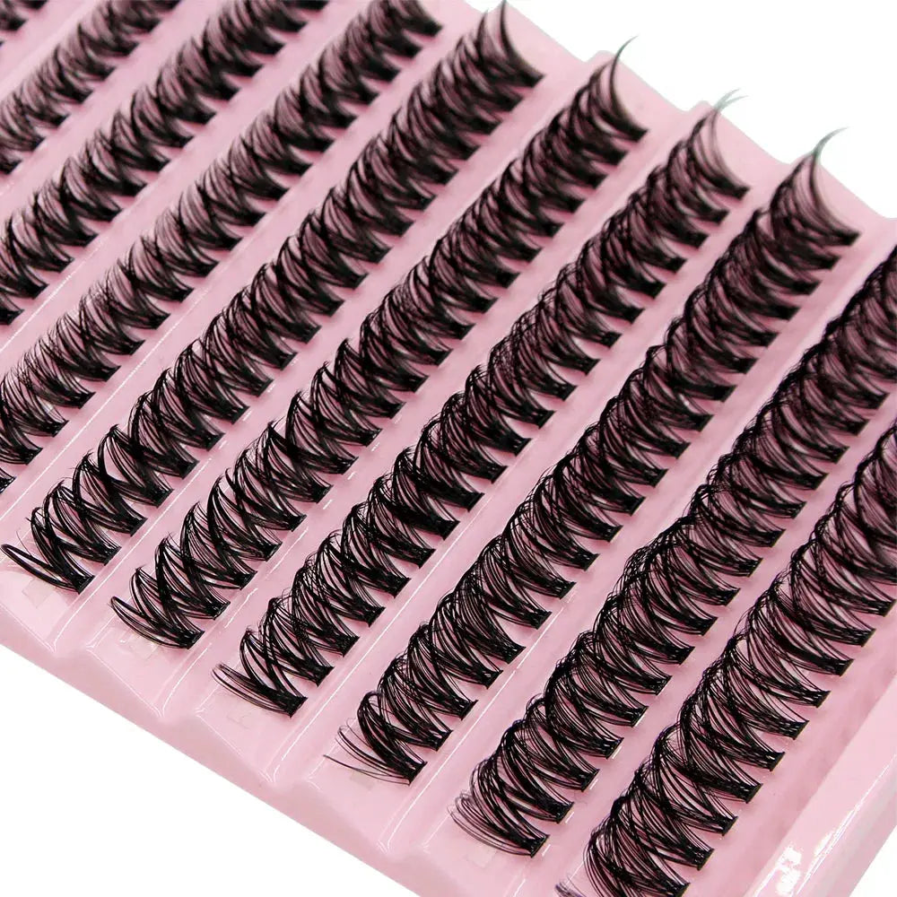 Super Bunch Mink Eyelashes 1 Box/200 Bundles Natural Eyelash Extension 3D Russia Individual Cluster Makeup Tools Lashes Cilia BareGlow