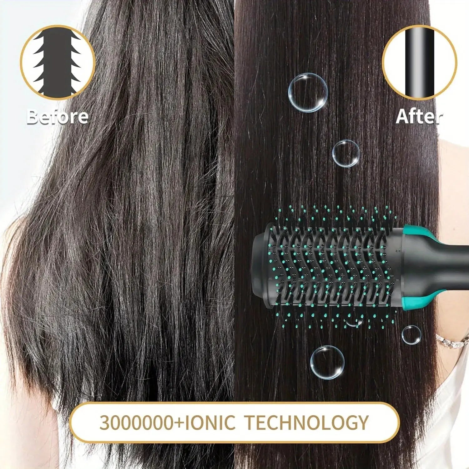 BLUTOOL 4-in-1 One-Step Negative Ion Hair Dryer and  Hot Air Brush, Reduces Frizz and Static, Quick-Dry Volumizing BareGlow