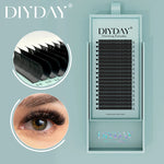 DIYDAY Individual Eyelash Extension Long Length Classic Lash Extension Trays Wholesale Matte Black Soft Mink Faux Eyelashes BareGlow